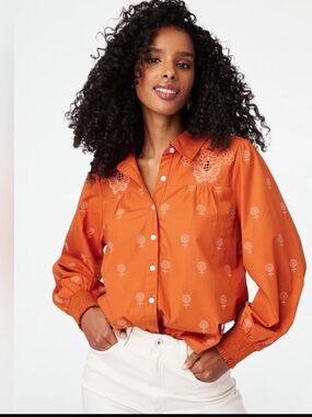 NWT Roller Rabbit Cressida Embroidery Noemie Top